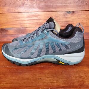 Merrell Siren Edge 3 Hiking Shoes Women 7 Gray Blue JO34434W Waterproof Vibram‎